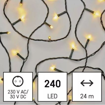 LED Vanjski Božićni lanac 240xLED/8 načina rada 29m IP44 topla bijela