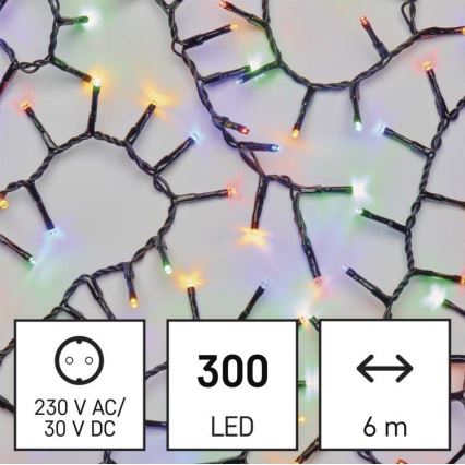 LED Vanjski Božićni lanac 300xLED/11m IP44 multicolor