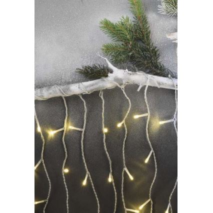 LED Vanjski Božićni lanac 300xLED/8 načina rada 10m IP44 topla bijela + daljinski upravljač