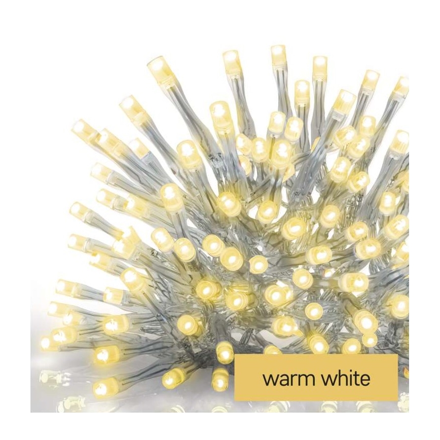 LED Vanjski Božićni lanac 300xLED/8 načina rada 10m IP44 topla bijela + daljinski upravljač