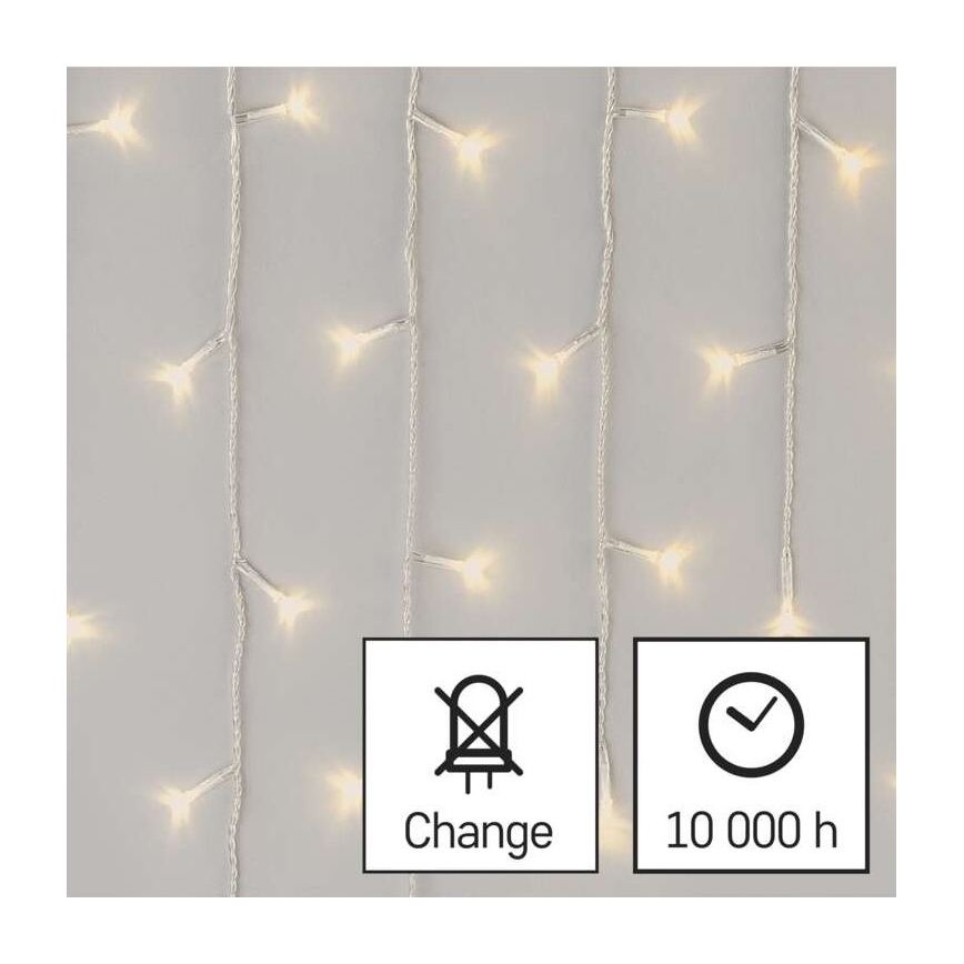 LED Vanjski Božićni lanac 300xLED/8 načina rada 10m IP44 topla bijela + daljinski upravljač