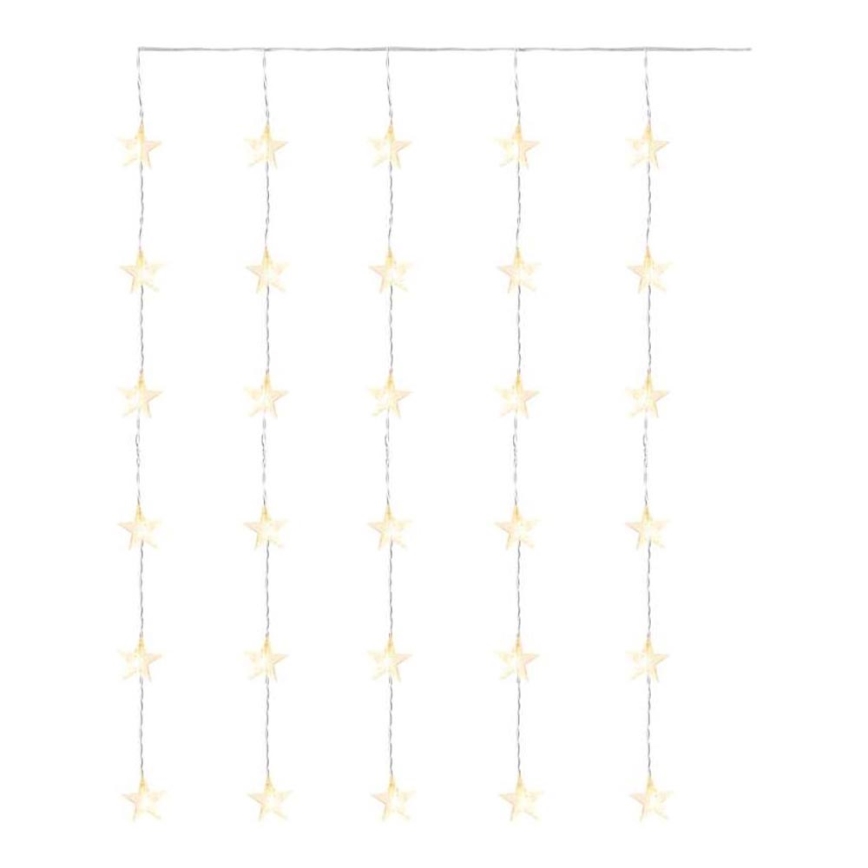 LED Vanjski Božićni lanac 30xLED/3,9m IP44 zvijezde