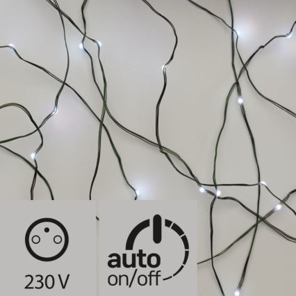 LED Vanjski božićni lanac 40xLED 9m IP44 hladna bijela