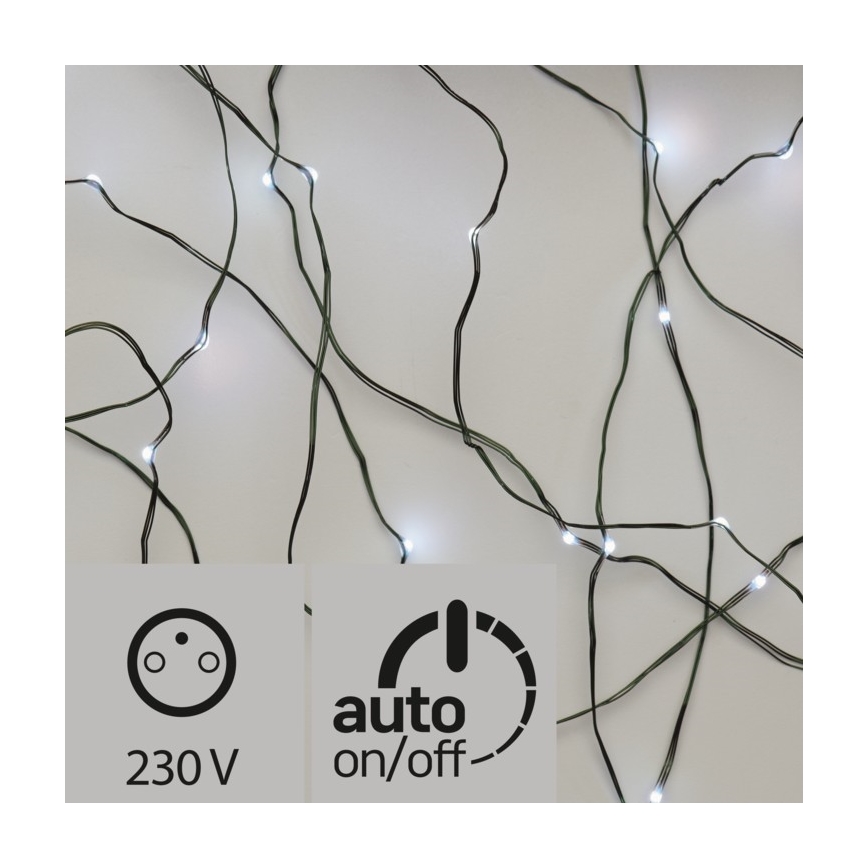LED Vanjski božićni lanac 40xLED 9m IP44 hladna bijela