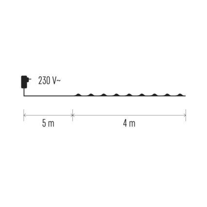 LED Vanjski božićni lanac 40xLED 9m IP44 hladna bijela