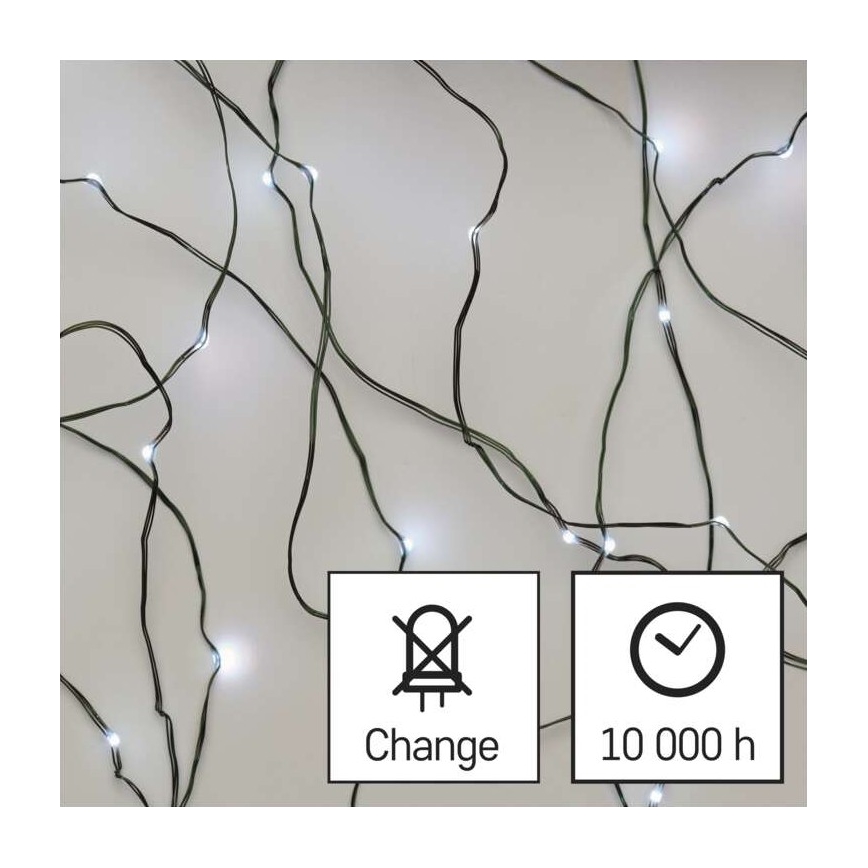 LED Vanjski Božićni lanac 40xLED/9m IP44 hladna bijela
