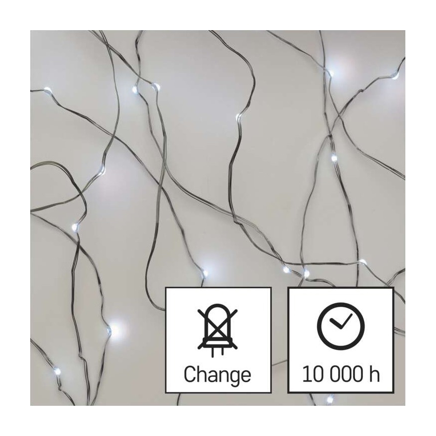 LED Vanjski Božićni lanac 40xLED/9m IP44 hladna bijela