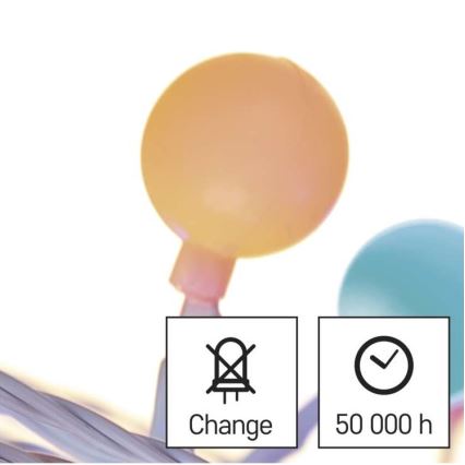 LED Vanjski Božićni lanac 40xLED/9m IP44 multicolor