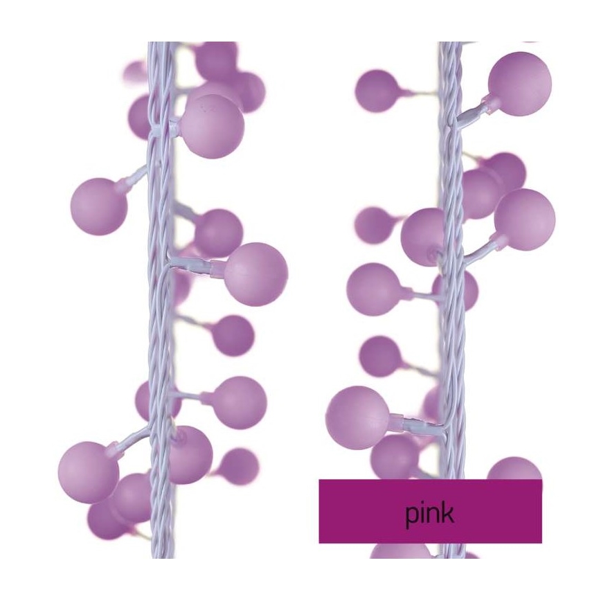 LED Vanjski Božićni lanac 40xLED/9m IP44 ružičasta