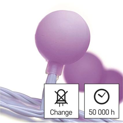 LED Vanjski Božićni lanac 40xLED/9m IP44 ružičasta