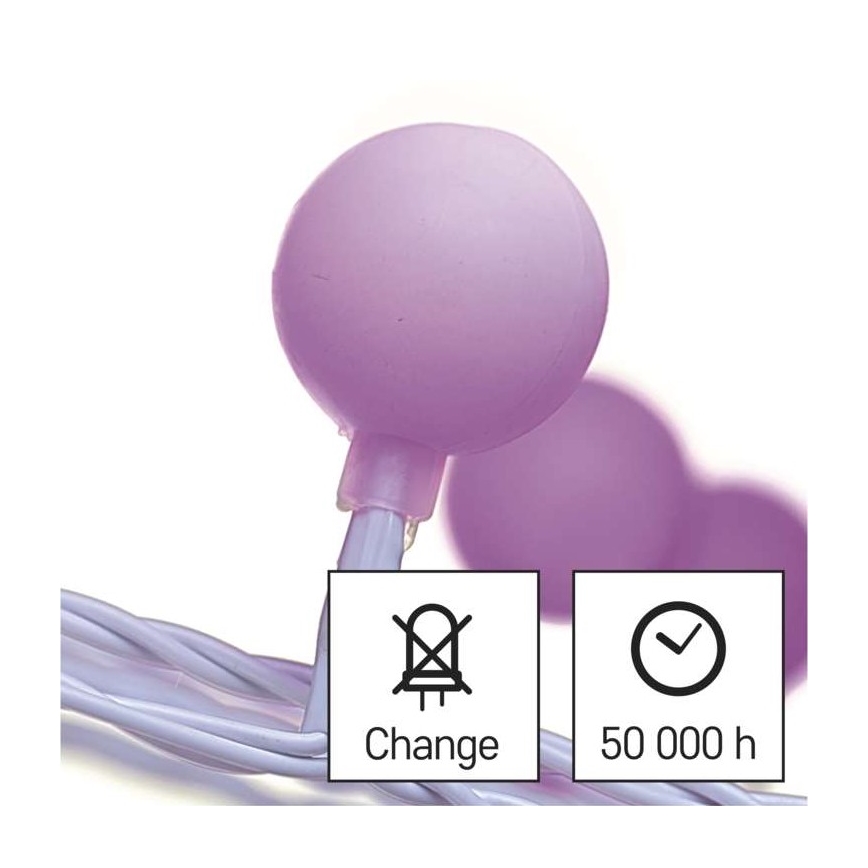 LED Vanjski Božićni lanac 40xLED/9m IP44 ružičasta