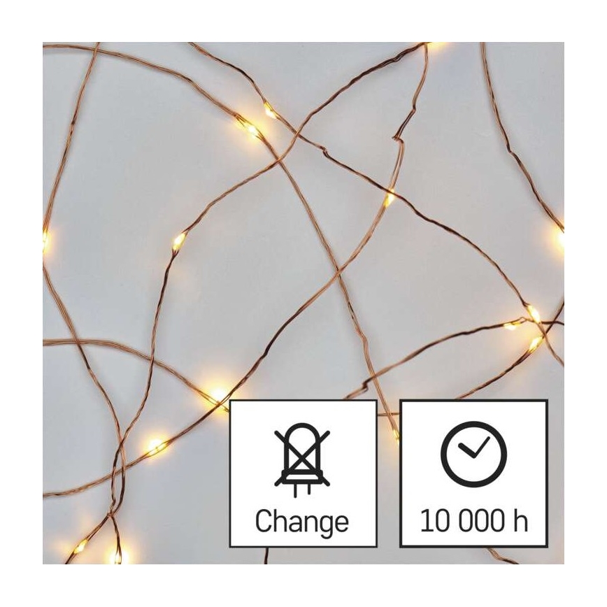 LED Vanjski Božićni lanac 40xLED/9m IP44 topla bijela