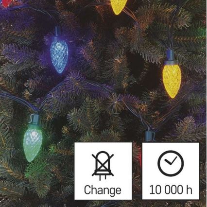 LED Vanjski Božićni lanac 50xLED/8 načina rada 14,8m IP44 multicolor