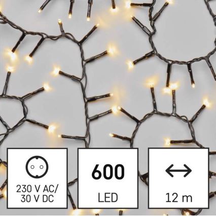 LED Vanjski Božićni lanac 600xLED/17m IP44 topla bijela