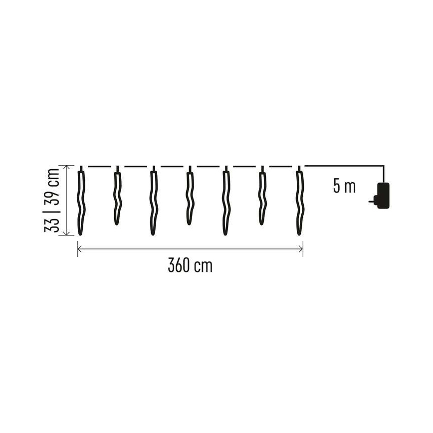 LED Vanjski Božićni lanac 60xLED/8,6m IP44