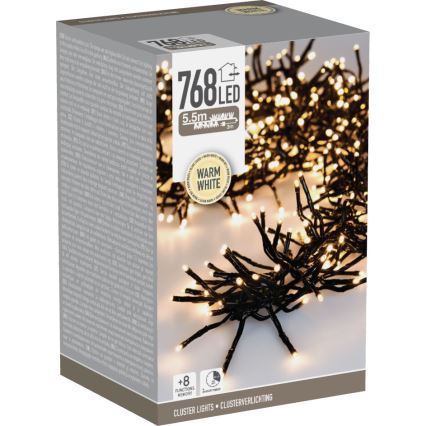 LED vanjski božićni lanac 768xLED/230V/8 funkcija, 8,5 m, IP44, topla bijela