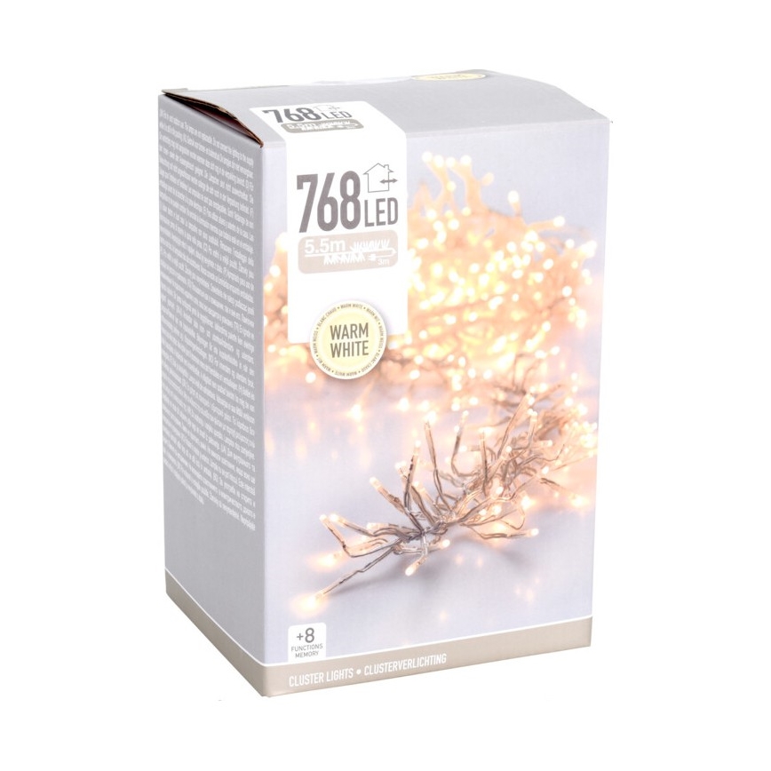 LED Vanjski božićni lanac 768xLED/230V/8 funkcija 8,5 m IP44 topla bijela