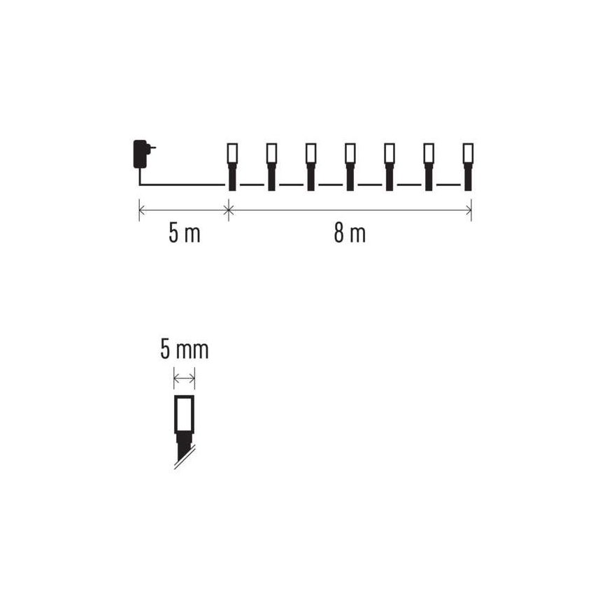 LED Vanjski Božićni lanac 80xLED/13m IP44 topla bijela