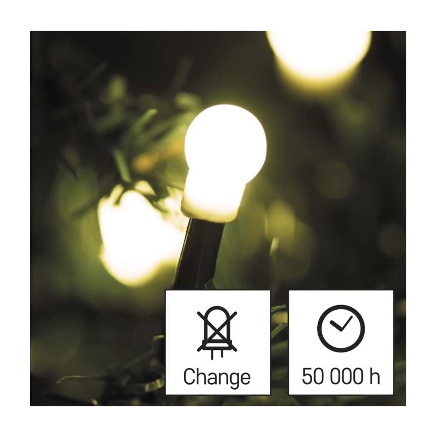 LED Vanjski Božićni lanac 80xLED/13m IP44 topla bijela