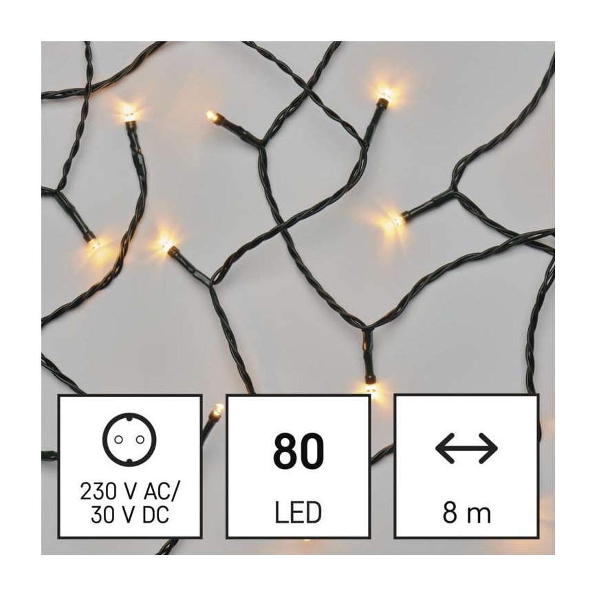 LED Vanjski Božićni lanac 80xLED/13m IP44 vintage
