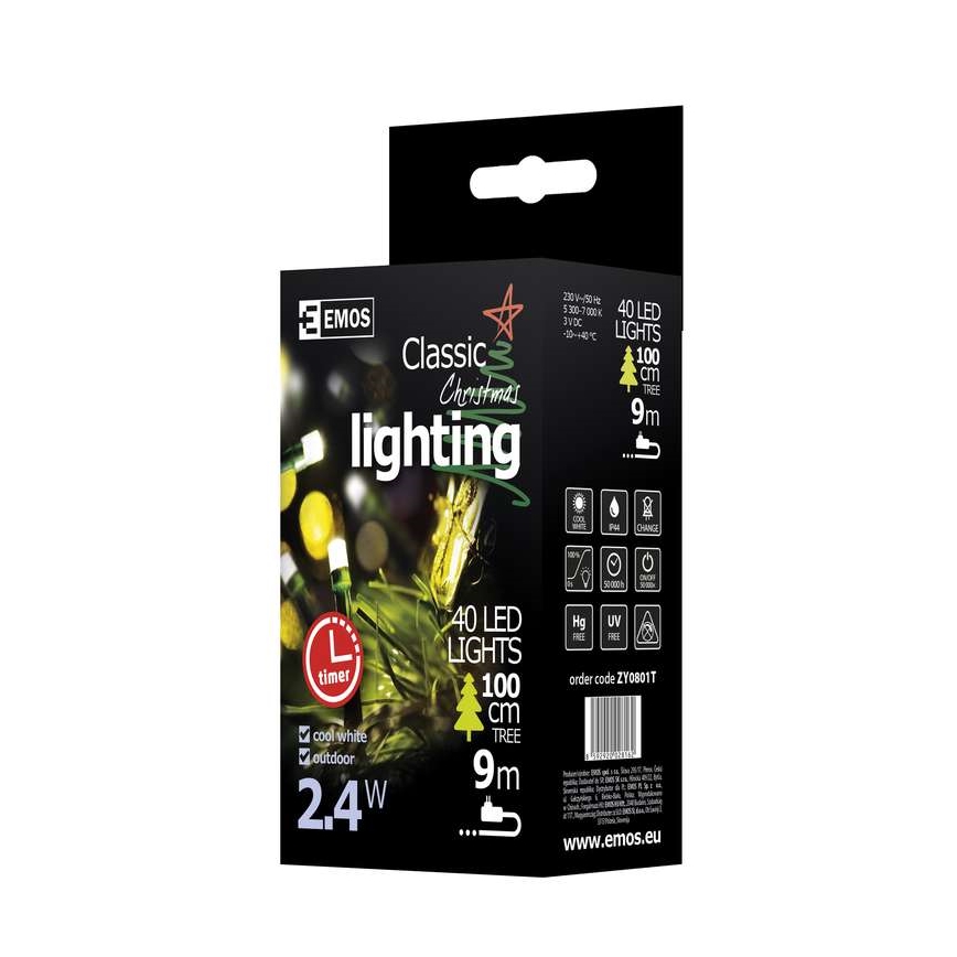 Vanjski Božićni lanac CHAIN 4m 40xLED IP44