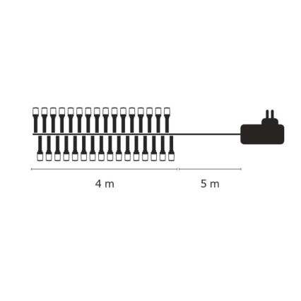 LED Vanjski Božićni lanac CHAIN 40xLED 9m IP44 hladna bijela