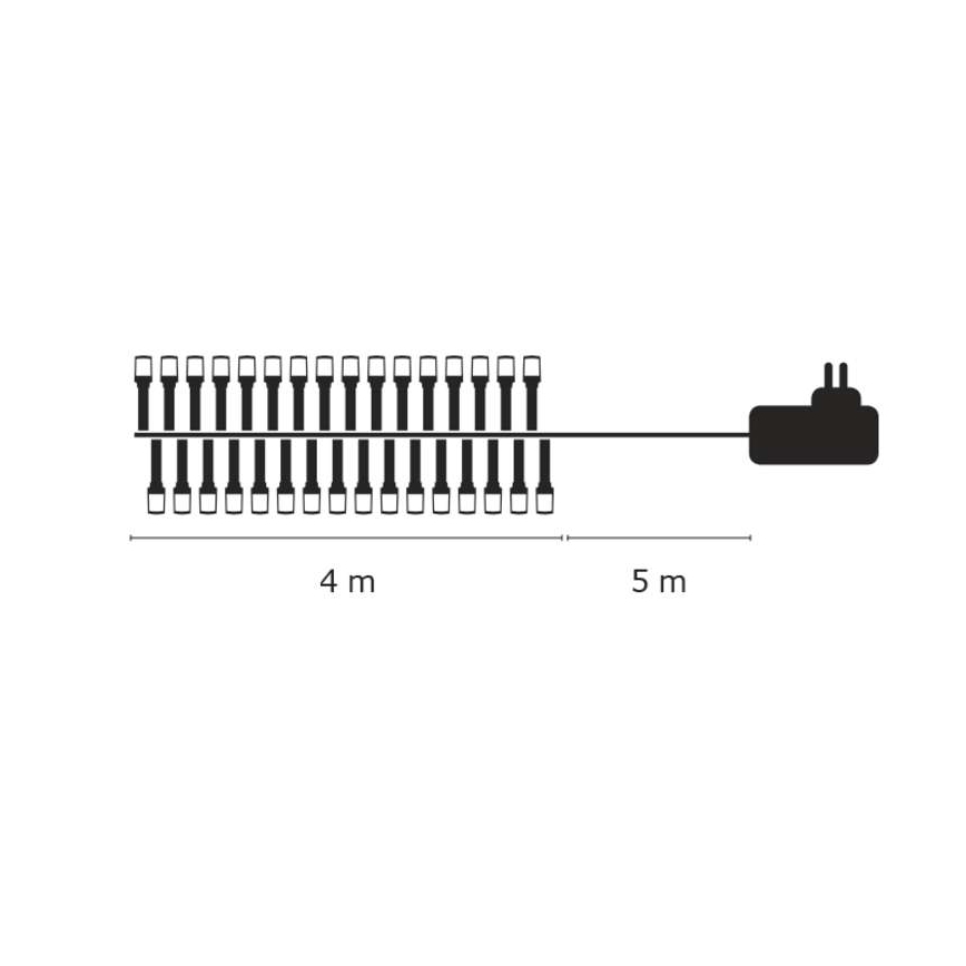 Vanjski Božićni lanac CHAIN 4m 40xLED IP44