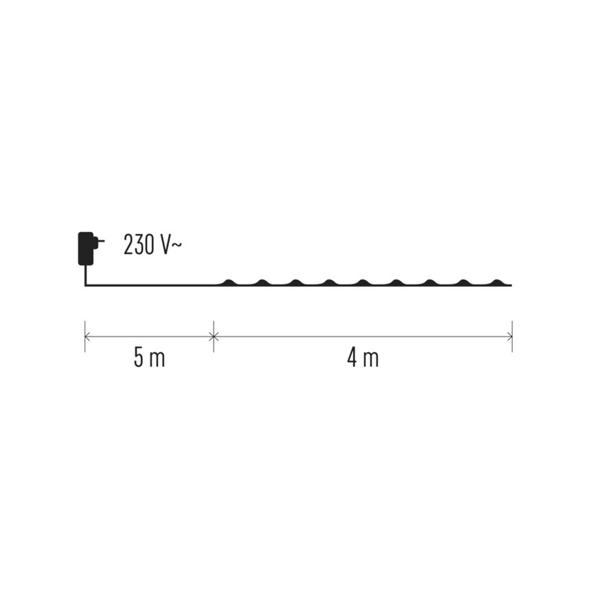 LED Vanjski Božićni lanac NANO 40xLED 9m IP44 topla bijela