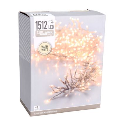 LED vanjski božićni niz 1512xLED/230V/8 funkcija 14 m IP44 topla bijela