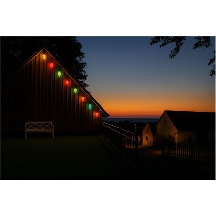 LED vanjski božićni niz CONE FILAMENT 20xE10 19m u boji/topla bijela IP44, Proizvedeno u Češkoj