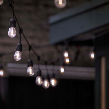 LED vanjski dekorativni lanac 10xE27/1W/230V 10,94 m IP44 crna