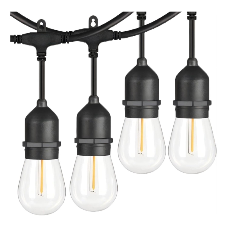 LED Vanjski dekorativni lanac 10xE27/1W/230V 10 m IP65 crna