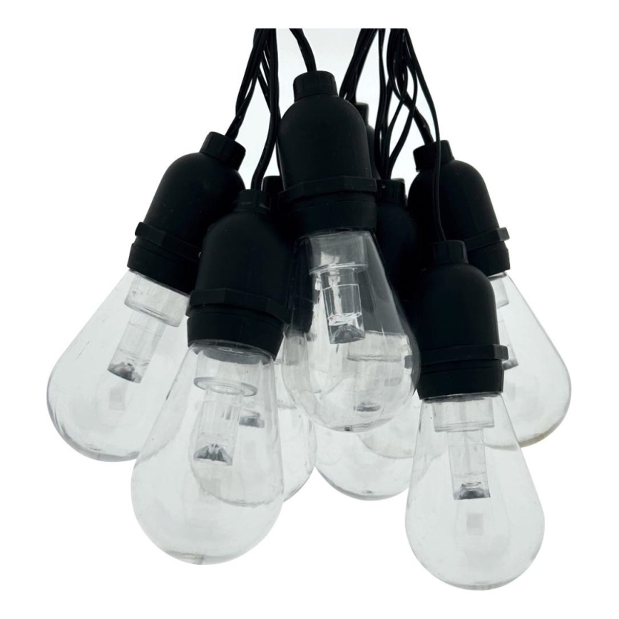 LED vanjski dekorativni lanac 10xLED/0,15W/230V 3,8 m IP44 crna