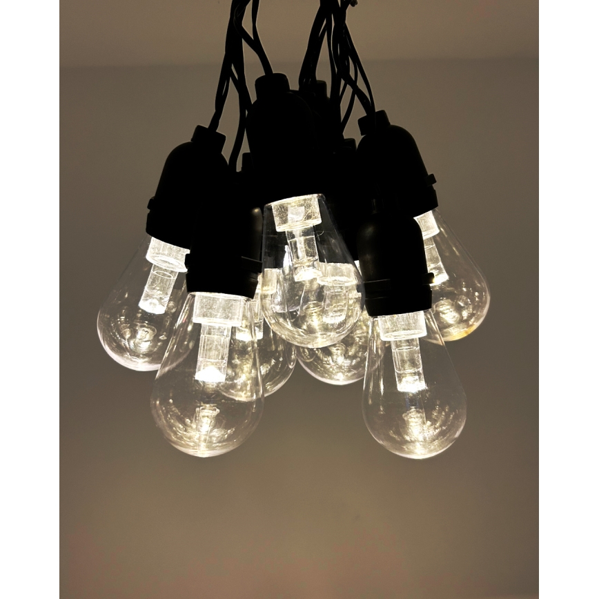 LED vanjski dekorativni lanac 10xLED/0,15W/230V 3,8 m IP44 crna