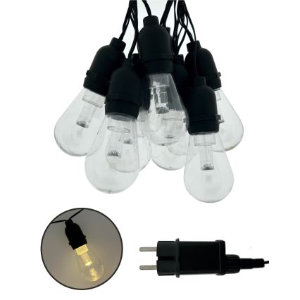 LED vanjski dekorativni lanac 10xLED/0,15W/230V 3,8 m IP44 crna