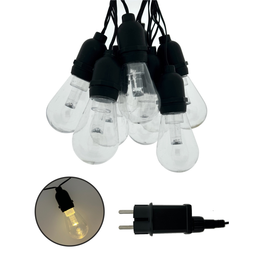 LED vanjski dekorativni lanac 10xLED/0,15W/230V 3,8 m IP44 crna