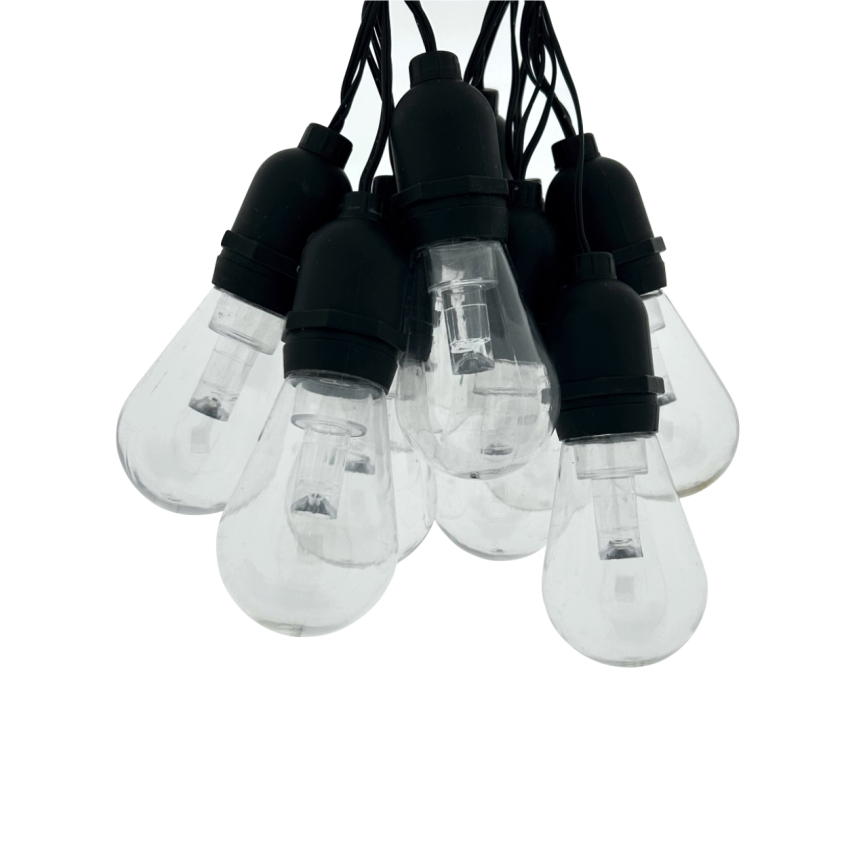 LED vanjski dekorativni lanac 10xLED/0,15W/230V 3,8 m IP44 crna
