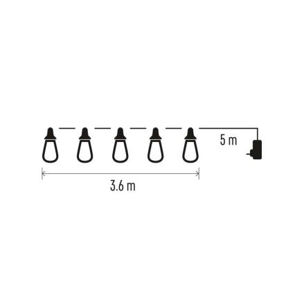 LED Vanjski dekorativni lanac 16xLED 8,6m IP44 hladna bijela