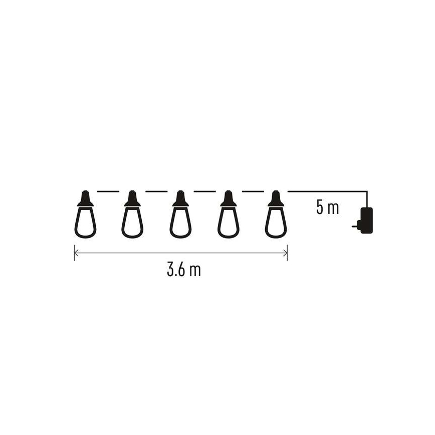 LED Vanjski dekorativni lanac 16xLED 8,6m IP44 hladna bijela