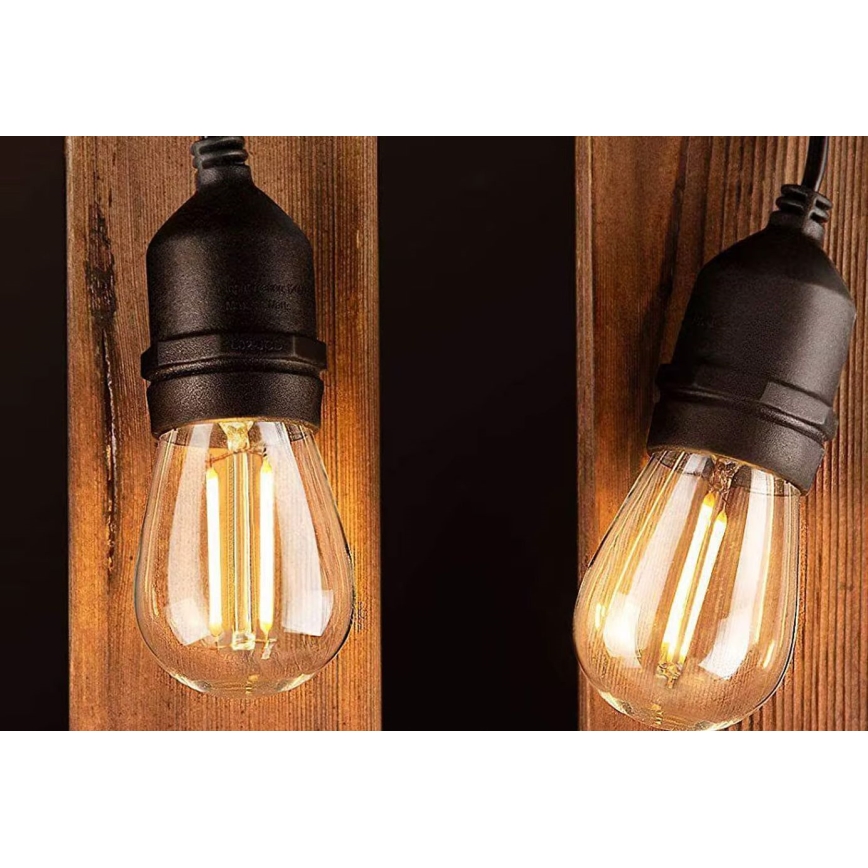 LED Vanjski dekorativni lanac 20xE27/1W/230V 10 m IP65 crna