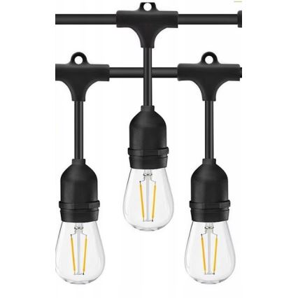LED Vanjski dekorativni lanac 20xE27/1W/230V 10 m IP65 crna