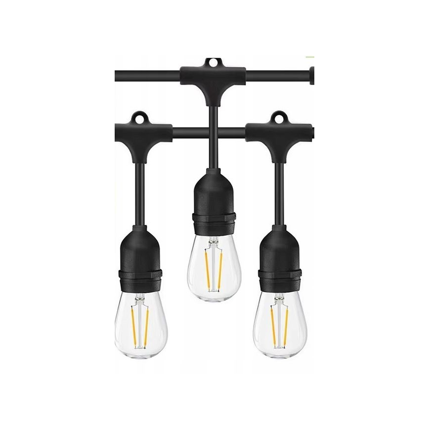 LED Vanjski dekorativni lanac 20xE27/1W/230V 10 m IP65 crna