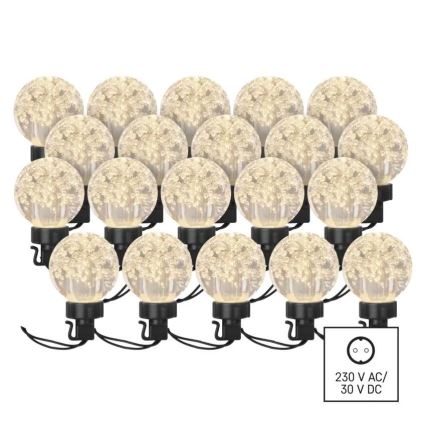 LED Vanjski dekorativni lanac 20xLED/12,6m IP44 toplo bijela