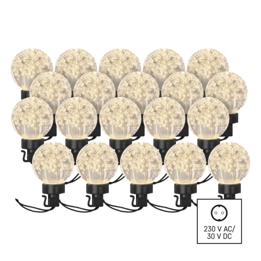 LED Vanjski dekorativni lanac 20xLED/12,6m IP44 toplo bijela