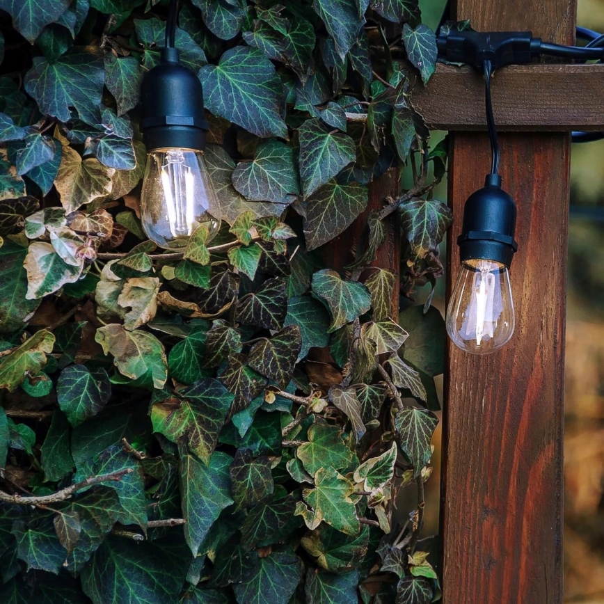 LED vanjski dekorativni lanac 30xE27/1W/230V 16,44 m IP44 crna