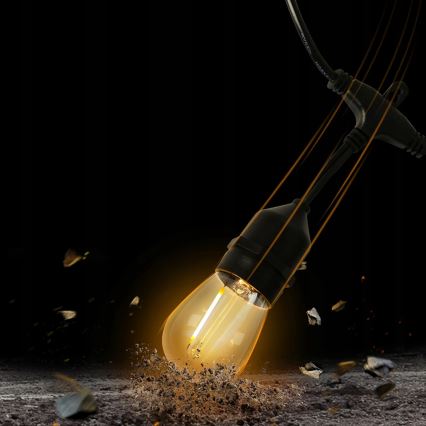 LED vanjski dekorativni lanac 30xE27/1W/230V 16,44 m IP44 crna