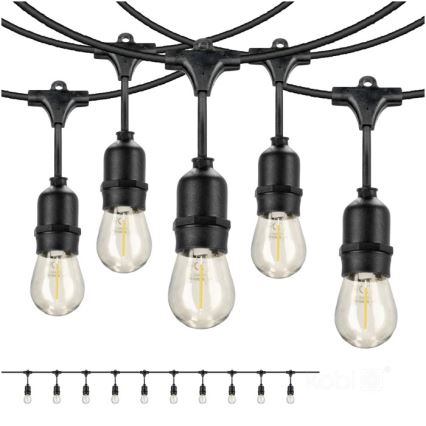 LED Vanjski dekorativni lanac BAJA ST64 10xE27/1W/230V 10,9m IP44 topla bijela