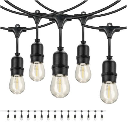 LED Vanjski dekorativni lanac BAJA ST64 15xE27/1W/230V 15,9m IP44 topla bijela