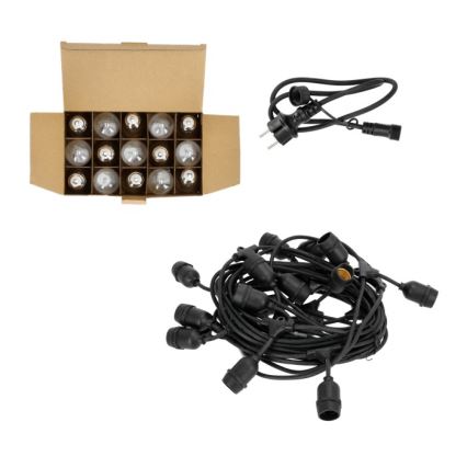 LED Vanjski dekorativni lanac BAJA ST64 15xE27/1W/230V 15,9m IP44 topla bijela