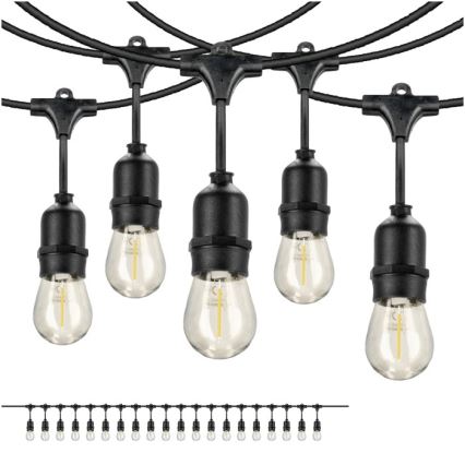 LED Vanjski dekorativni lanac BAJA ST64 20xE27/1W/230V 10,9m IP44 toplo bijela